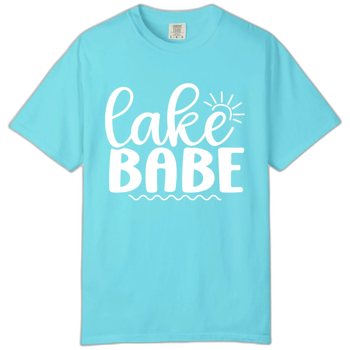 Lake Babe Typography Design Comfort Color in Lagoon Blue