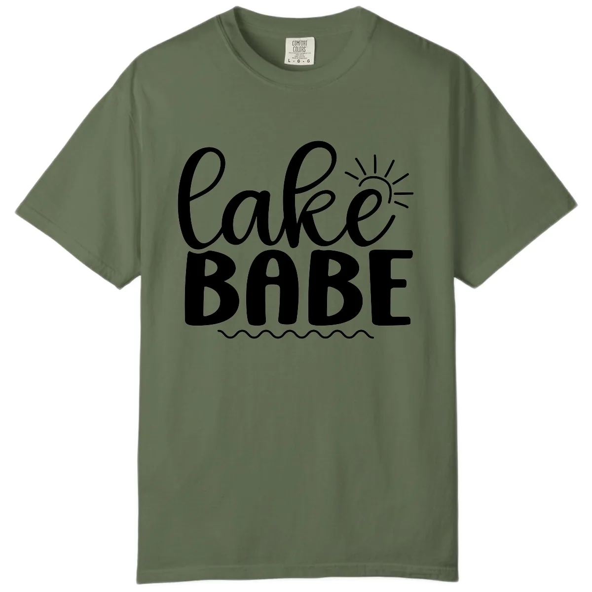 Lake Babe Typography Design Comfort Color in Sage
