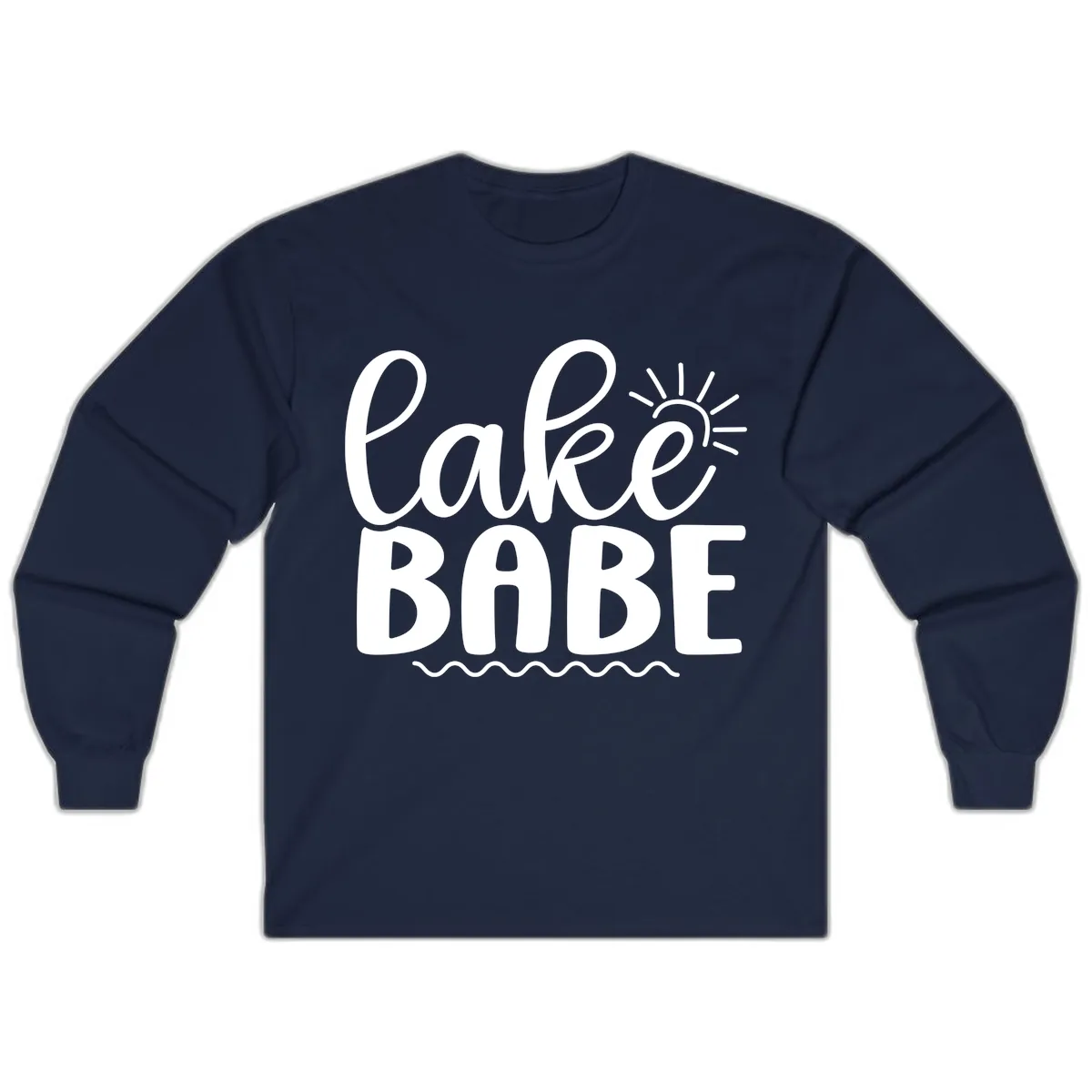Lake Babe Typography Design Long Sleeve in Navy