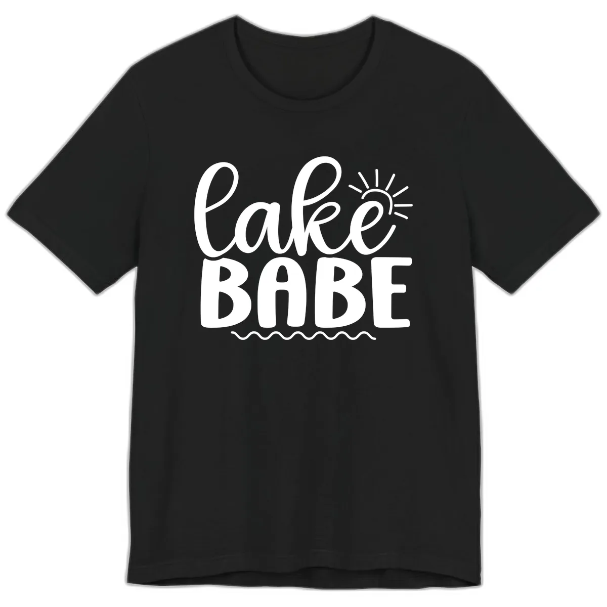 Lake Babe Typography Design Premium T-Shirt in Black