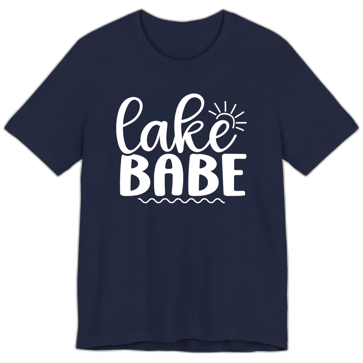 Lake Babe Typography Design Premium T-Shirt in Navy