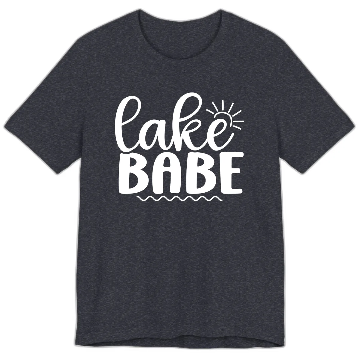 Lake Babe Typography Design Premium T-Shirt in Heather Navy