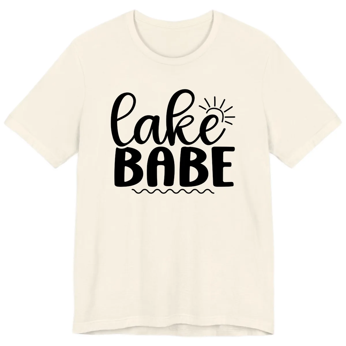 Lake Babe Typography Design Premium T-Shirt in Natural
