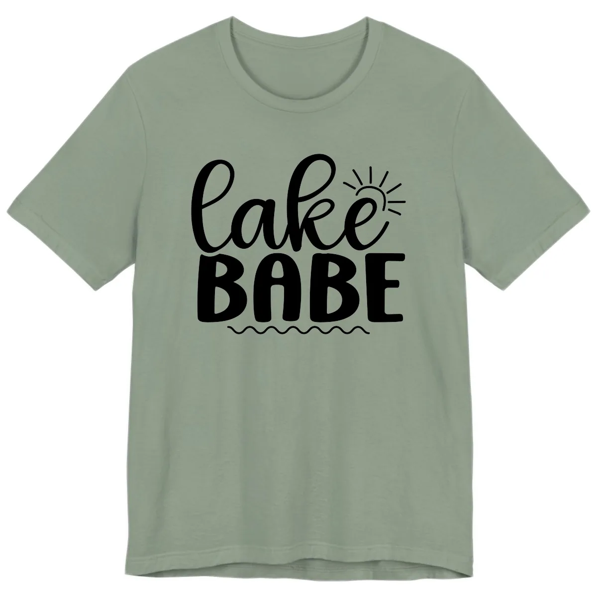 Lake Babe Typography Design Premium T-Shirt in Sage