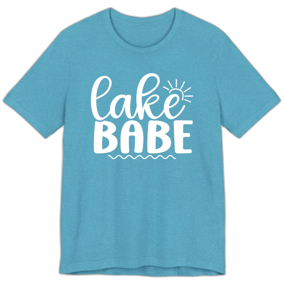 Lake Babe Typography Design Premium T-Shirt in Heather Aqua
