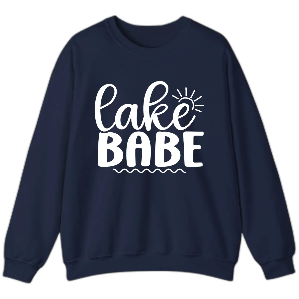 Lake Babe Typography Design Sweatshirt in Navy