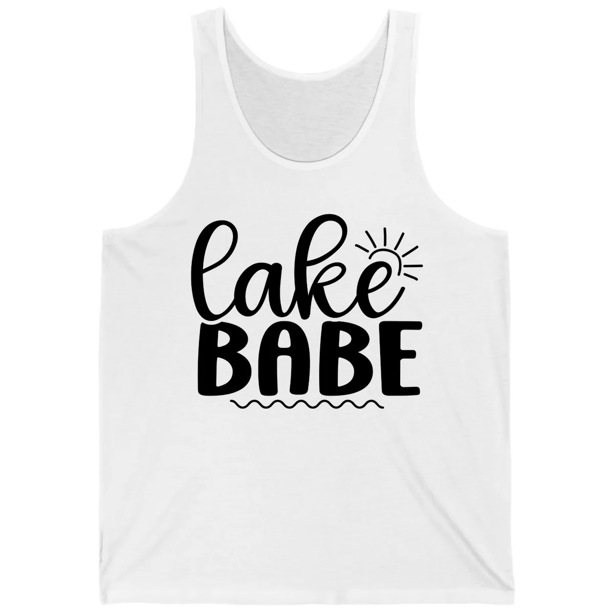 Lake Babe Typography Design Tank in White