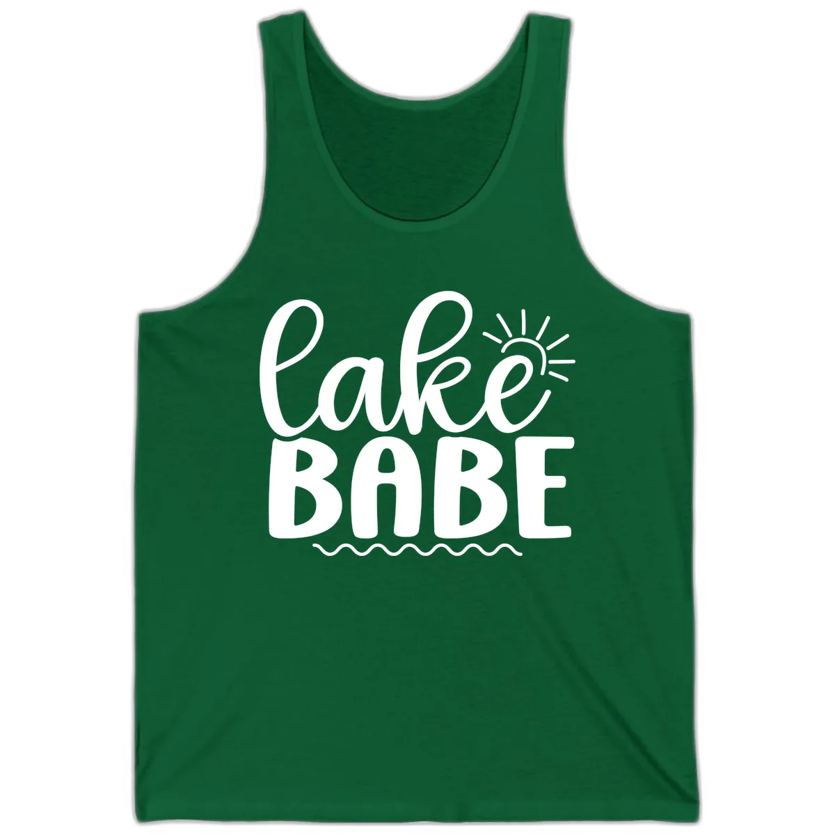 Lake Babe Typography Design Tank in Kelly