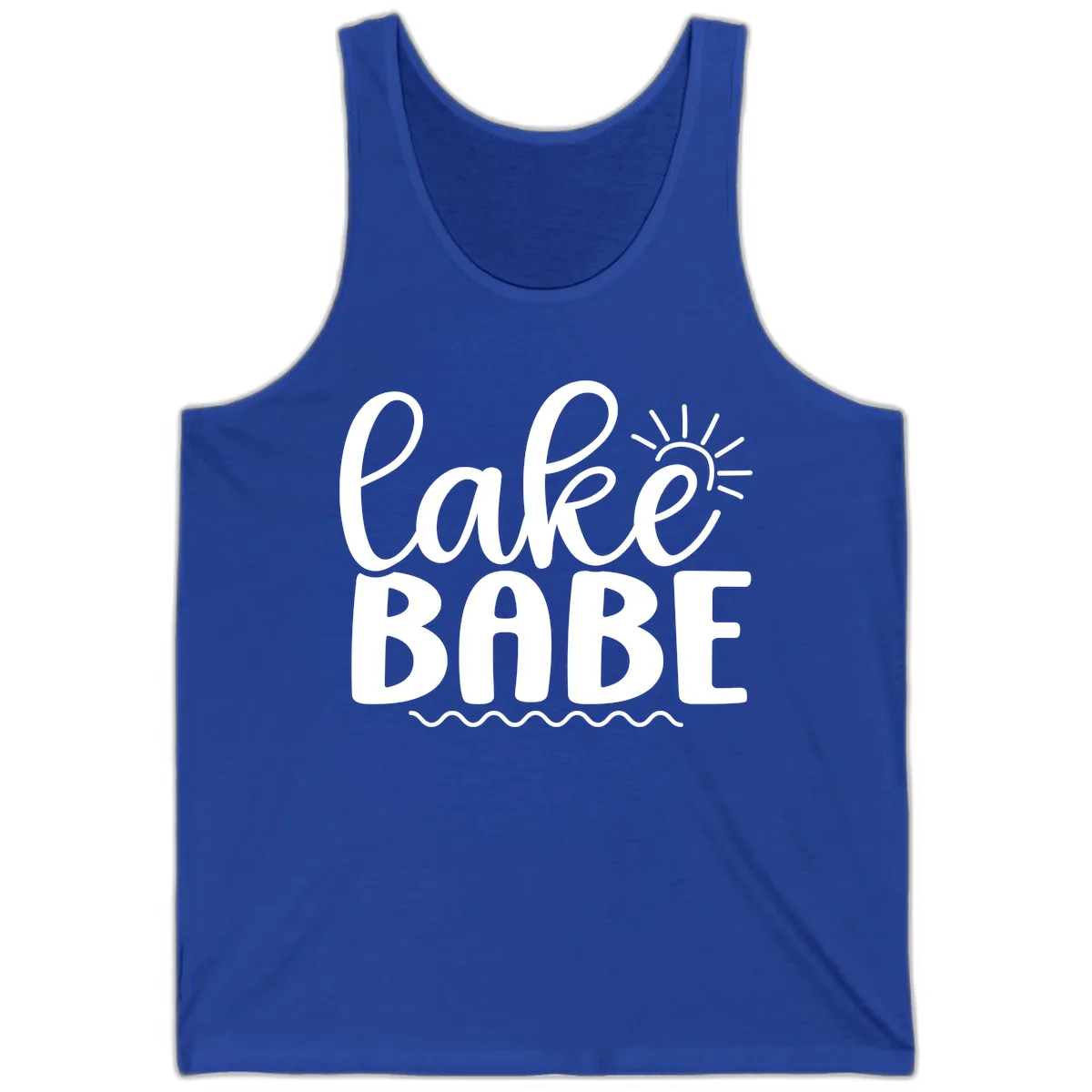 Lake Babe Typography Design Tank in True Royal