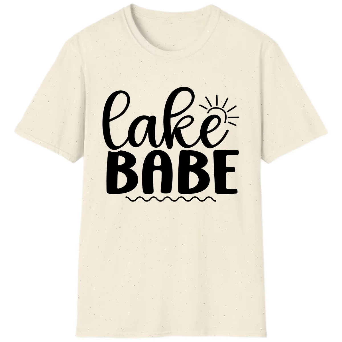 Lake Babe Typography Design T-Shirt in Natural