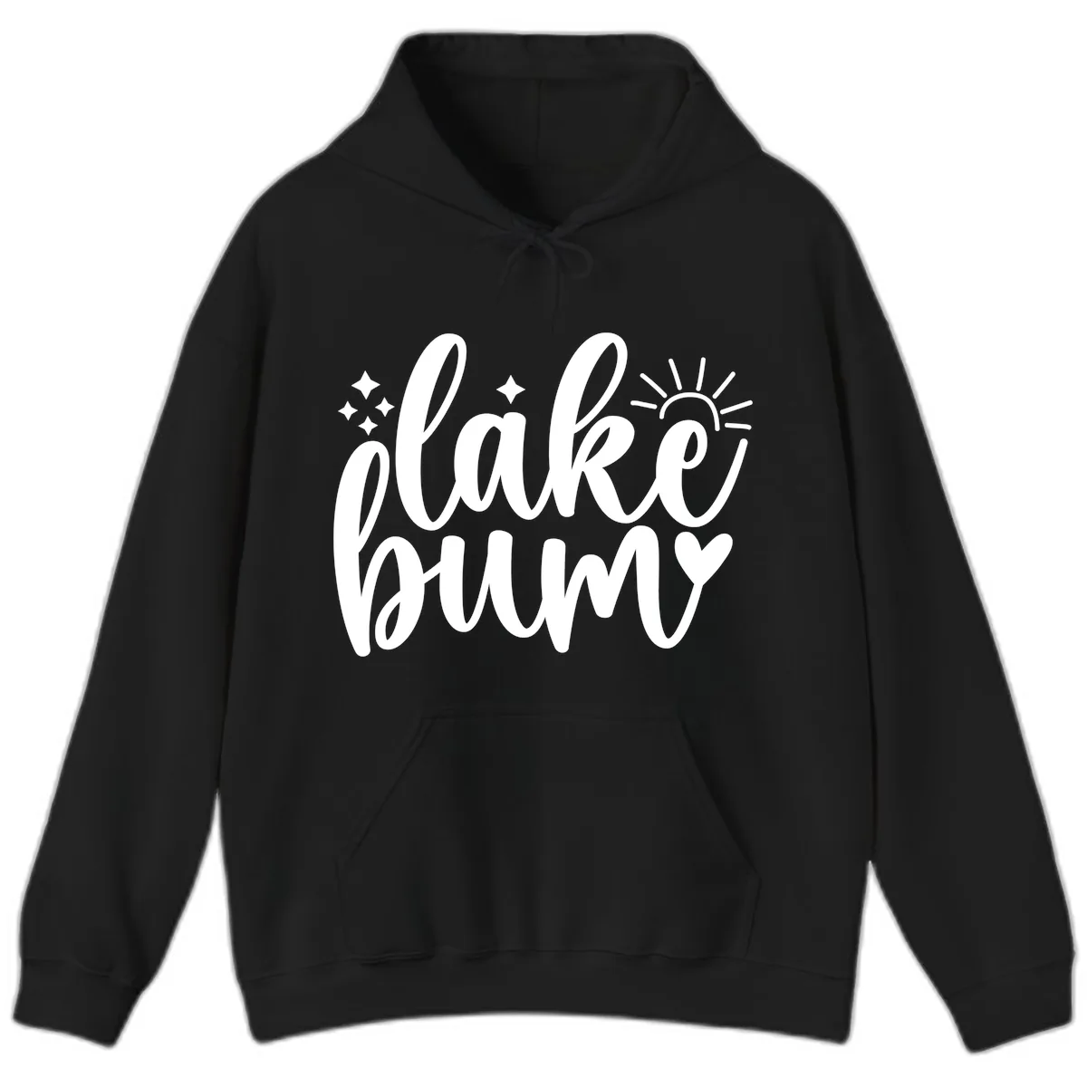 Lake Bum Lifestyle Apparel Hoodie in Black