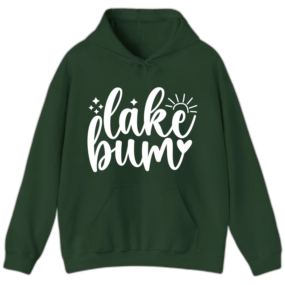 Lake Bum Lifestyle Apparel Hoodie in Forest Green