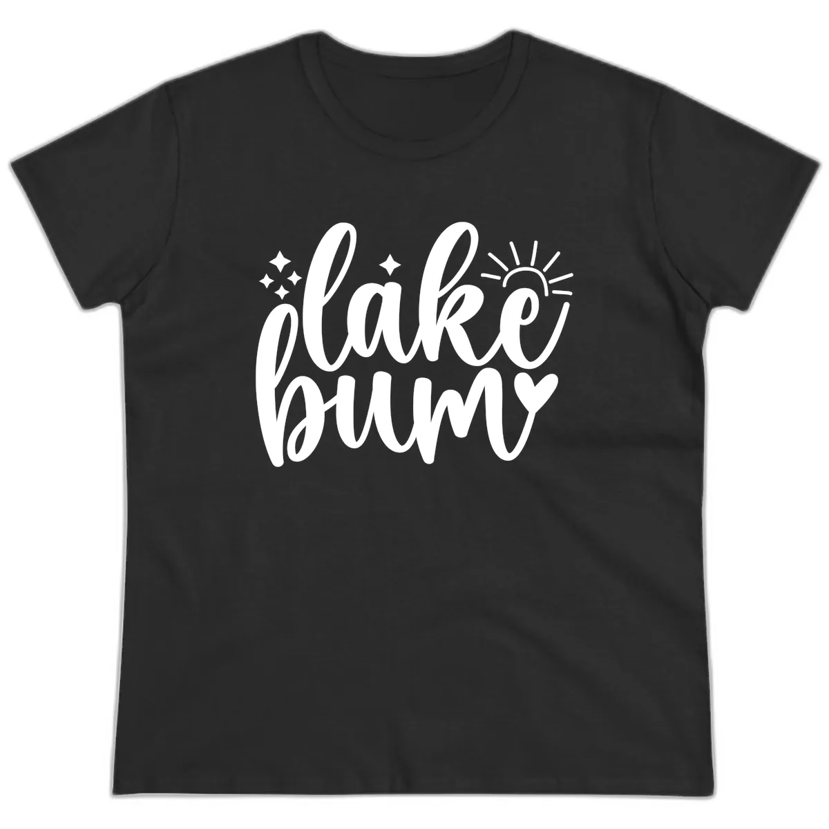 Lake Bum Lifestyle Apparel Ladies Tee in Black