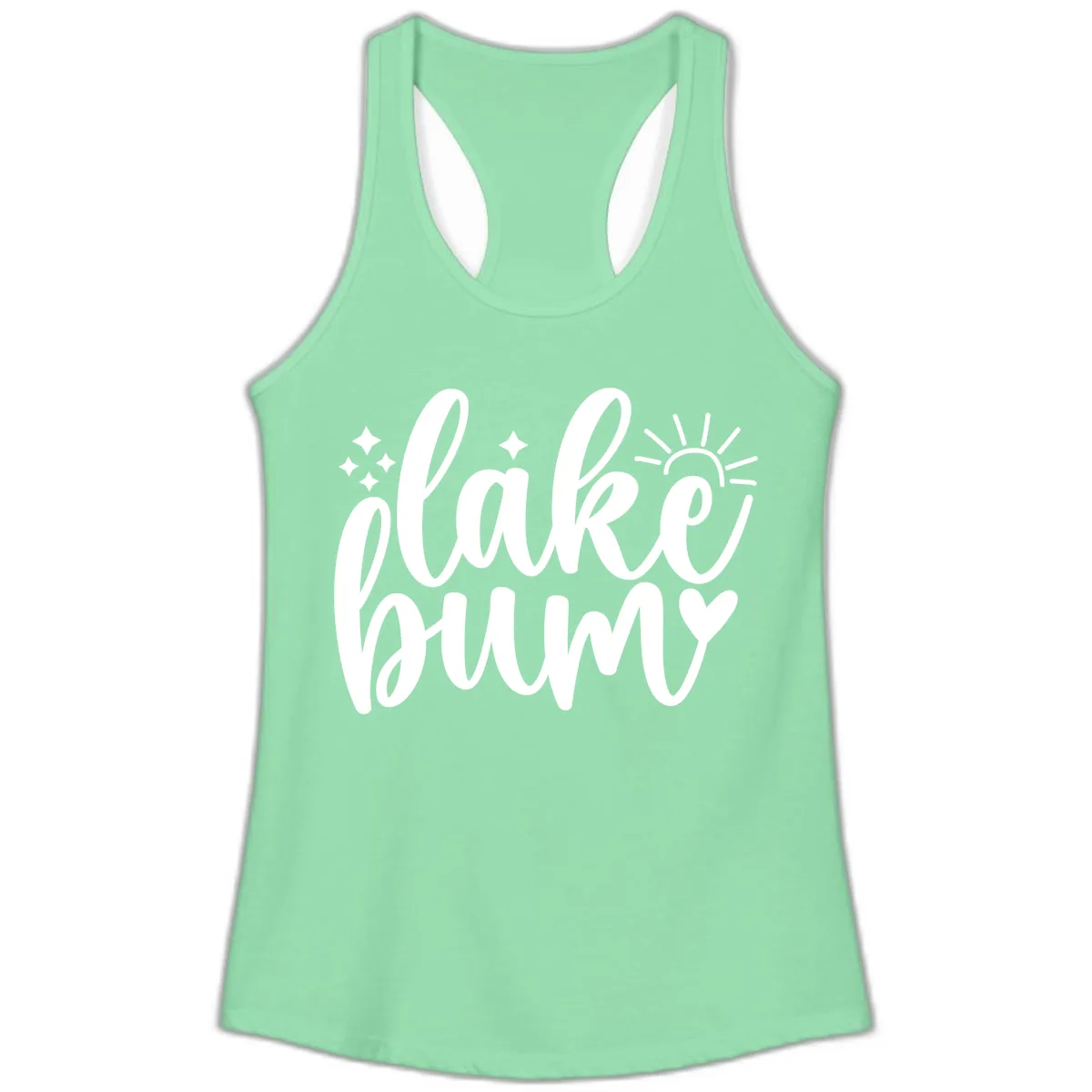 Lake Bum Lifestyle Apparel Ladies Tank in Solid Mint