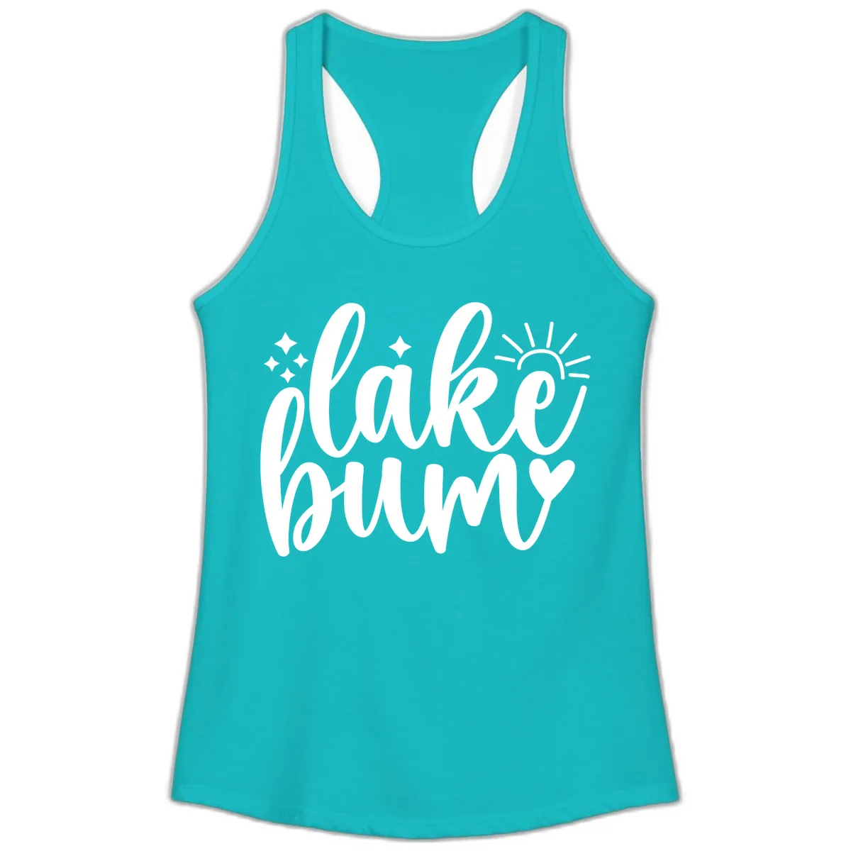 Lake Bum Lifestyle Apparel Ladies Tank in Tahiti Blue