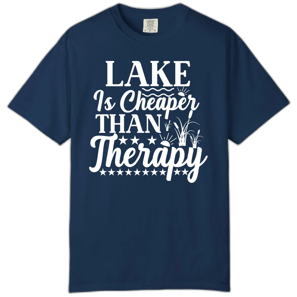 Lake Is Cheaper Than Therapy Design Comfort Color in Navy