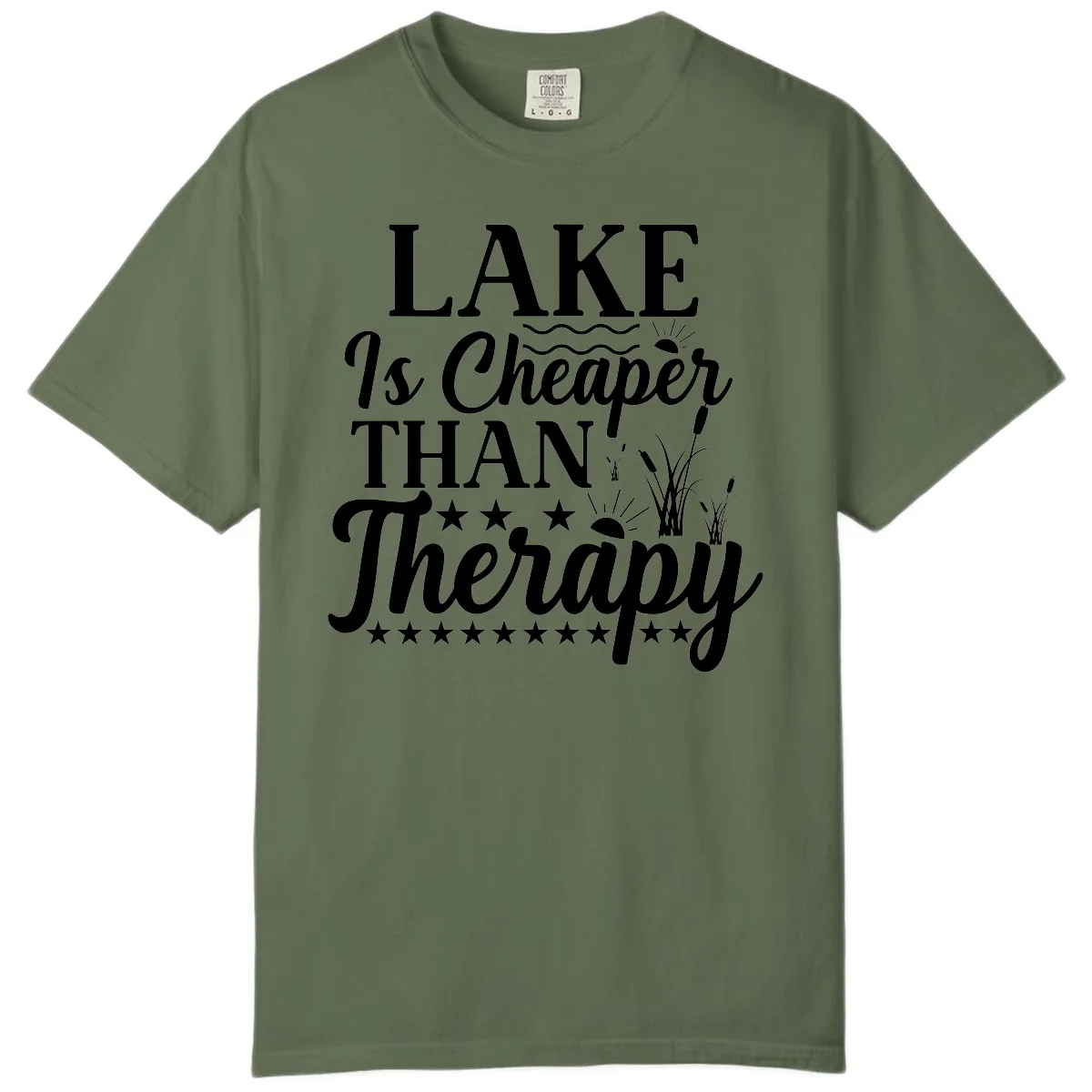 Lake Is Cheaper Than Therapy Design Comfort Color in Sage