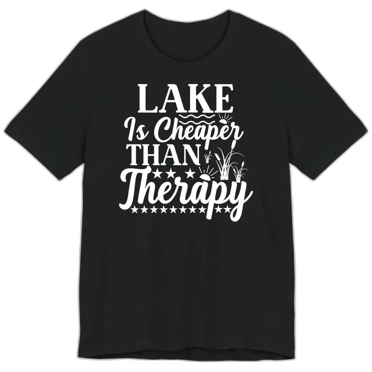 Lake Is Cheaper Than Therapy Design Premium T-Shirt in Black
