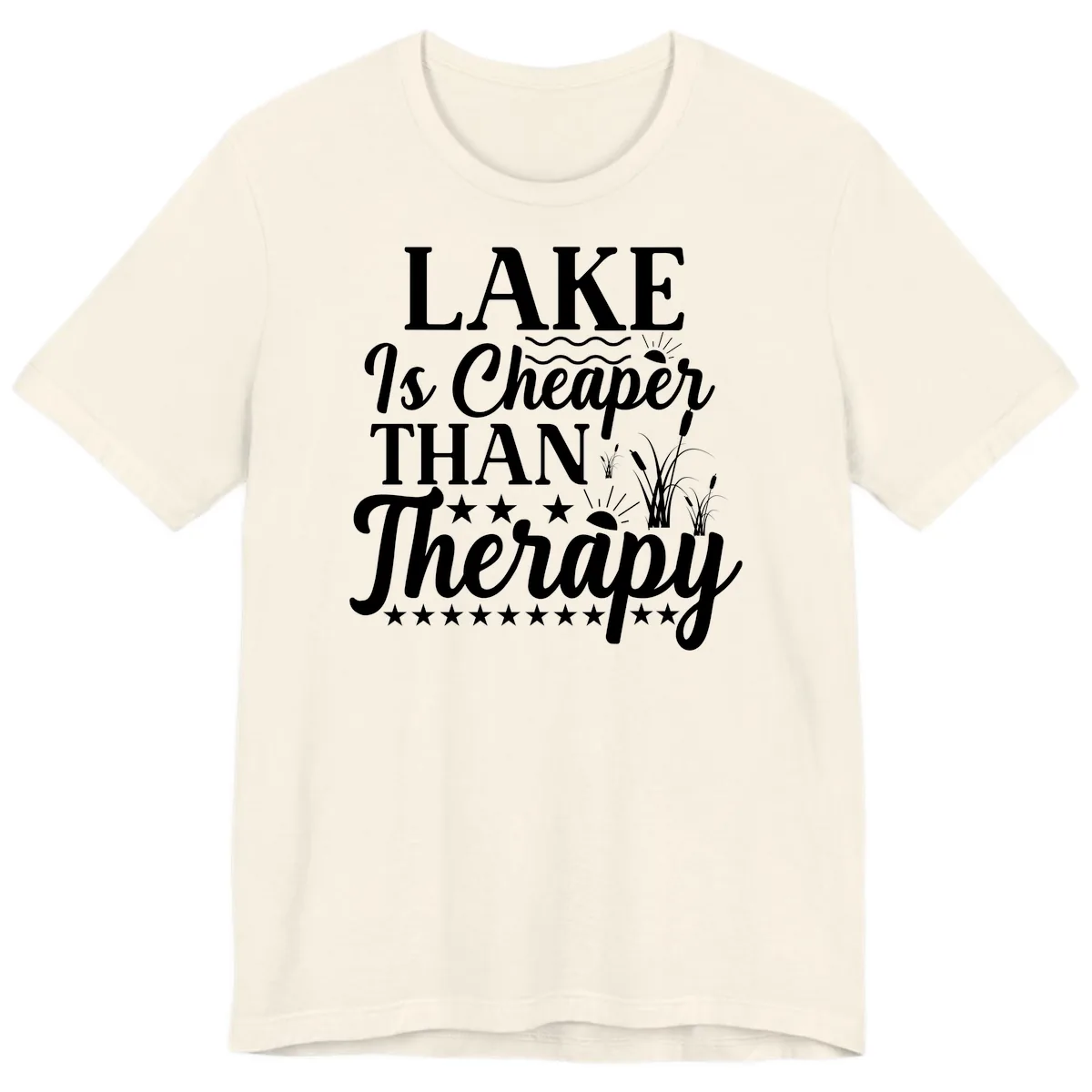 Lake Is Cheaper Than Therapy Design Premium T-Shirt in Natural