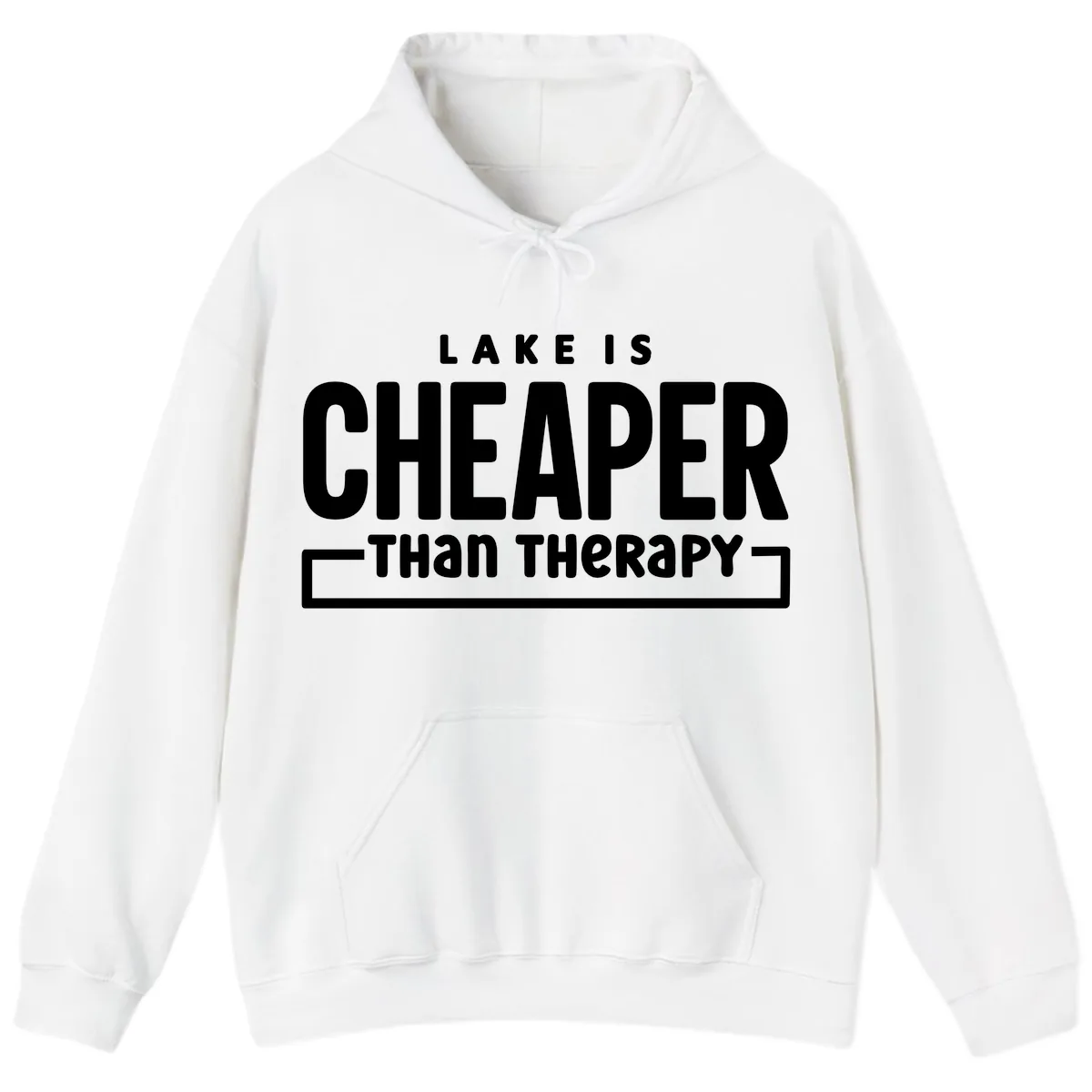 Lake Is Cheaper Than Therapy Hoodie in White