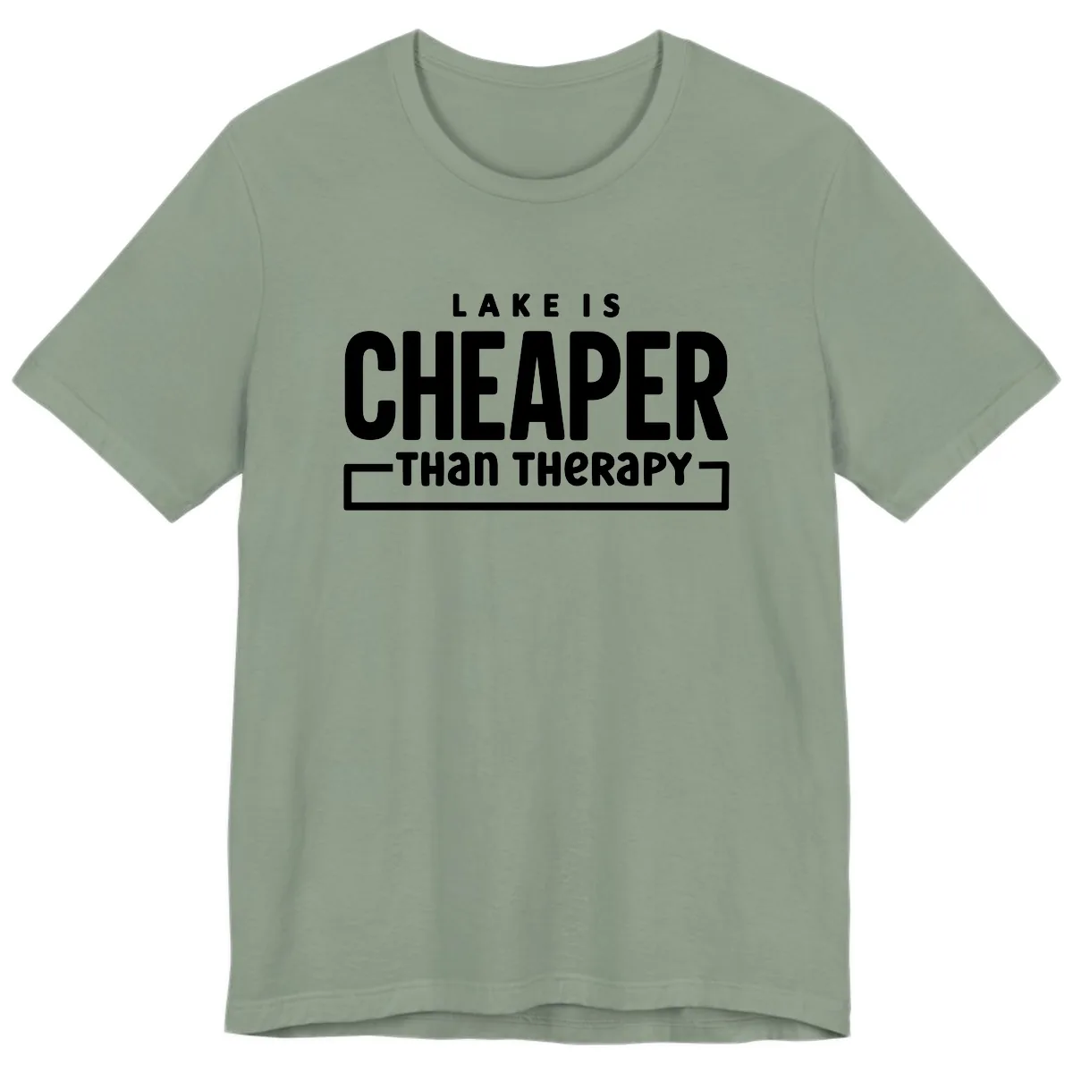 Lake Is Cheaper Than Therapy Premium T-Shirt in Sage