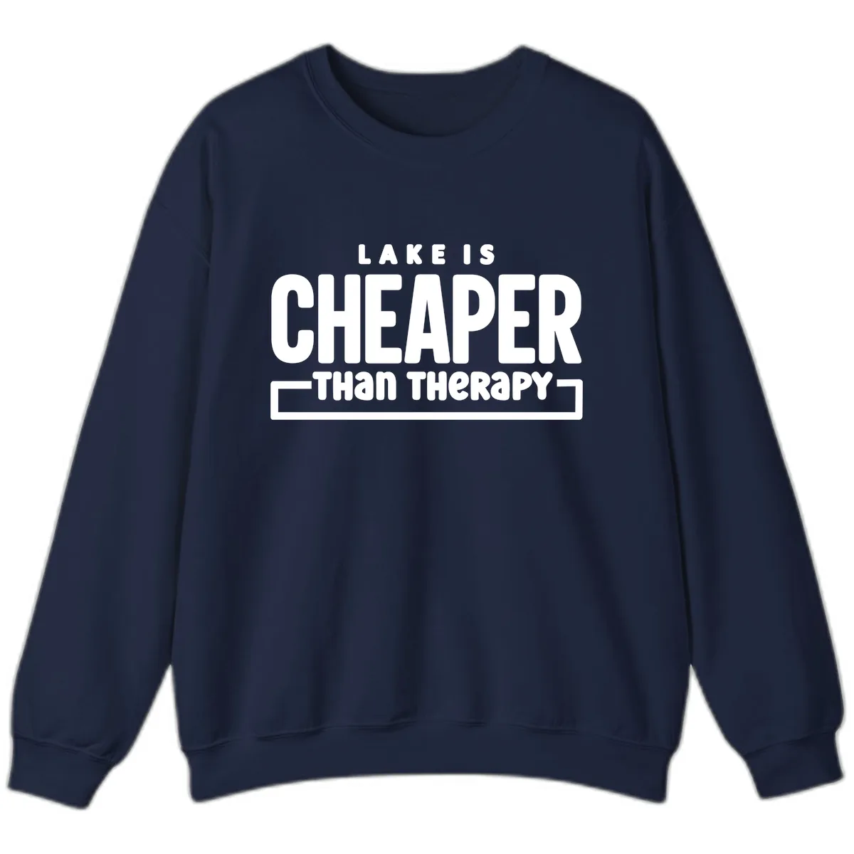 Lake Is Cheaper Than Therapy Sweatshirt in Navy