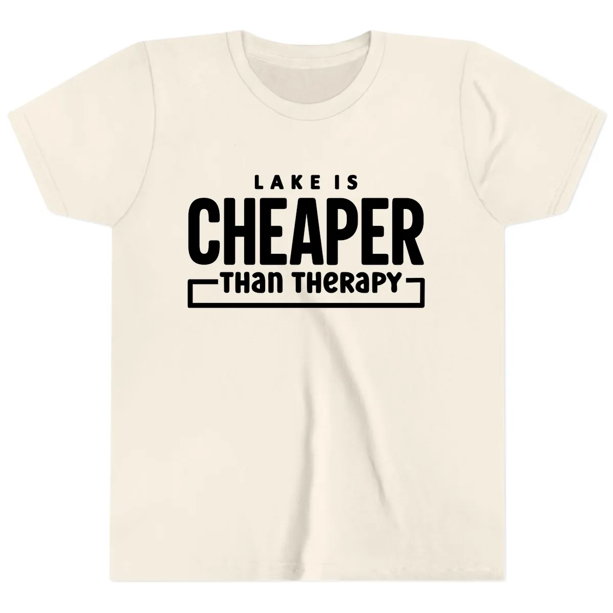 Lake Is Cheaper Than Therapy Youth T-Shirt in Natural