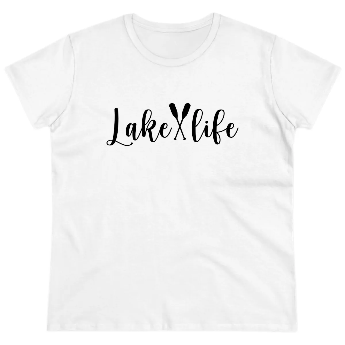 Lake Life Oar Design Ladies Tee in White