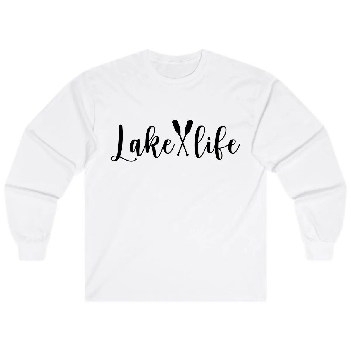 Lake Life Oar Design Long Sleeve in White