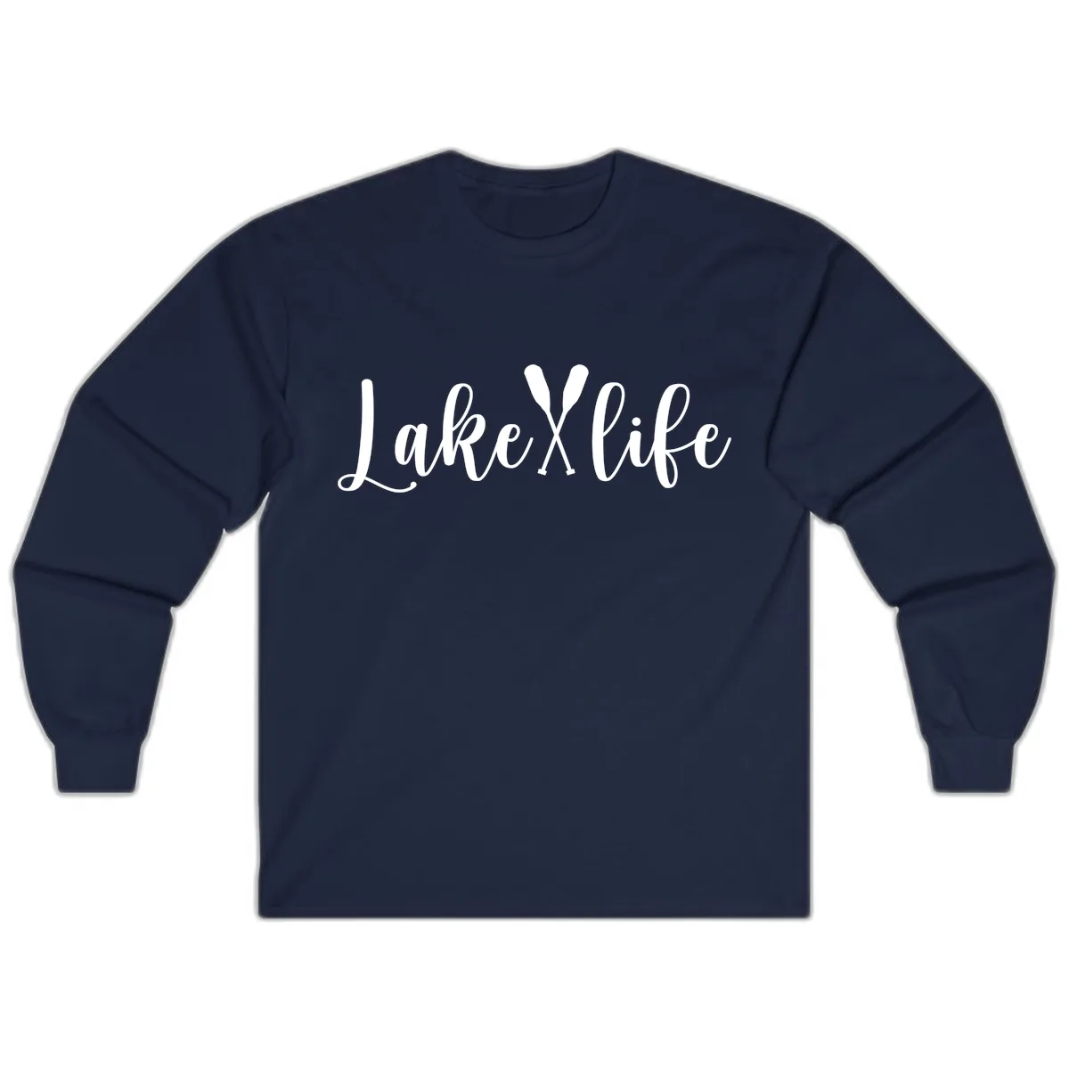Lake Life Oar Design Long Sleeve in Navy