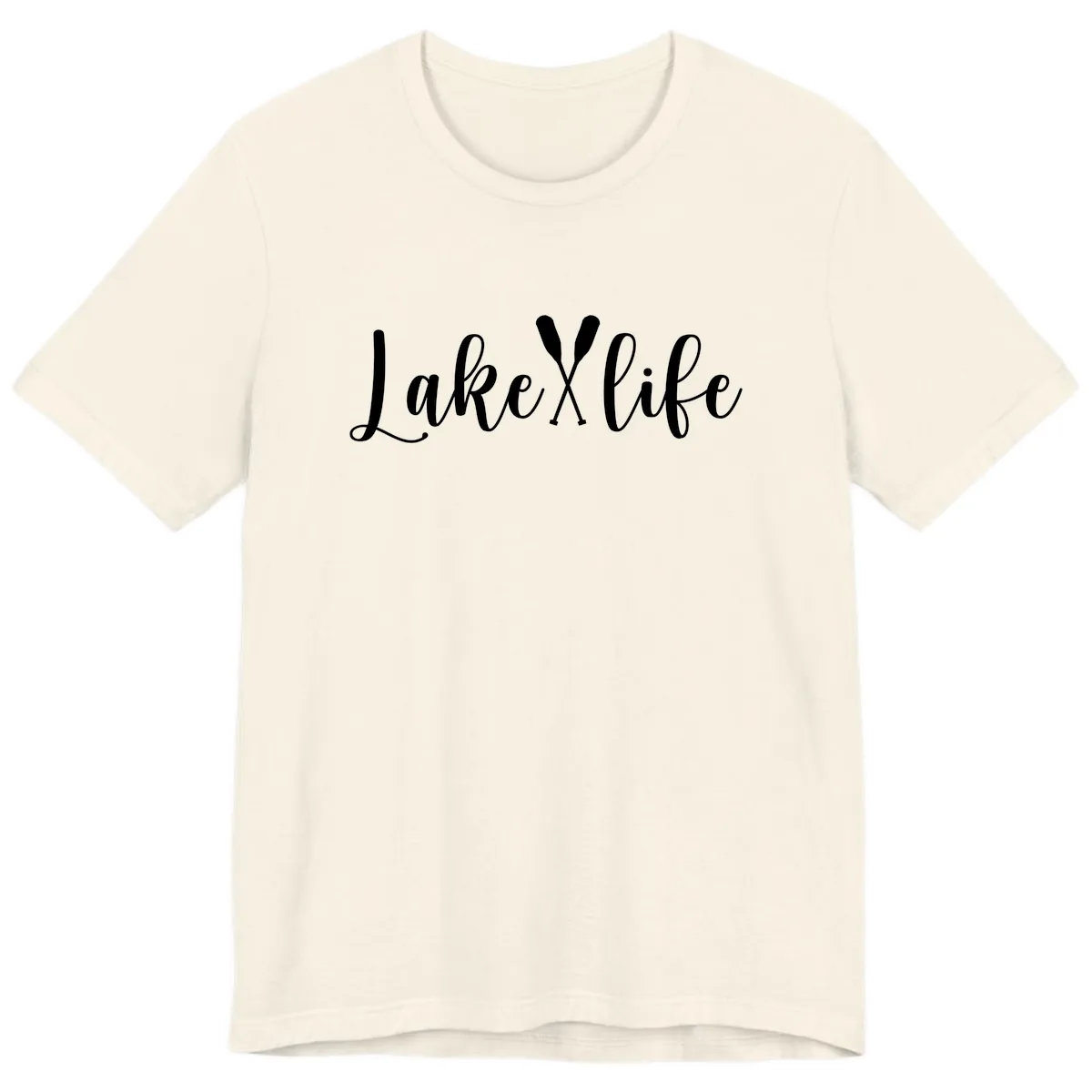 Lake Life Oar Design Premium T-Shirt in Natural