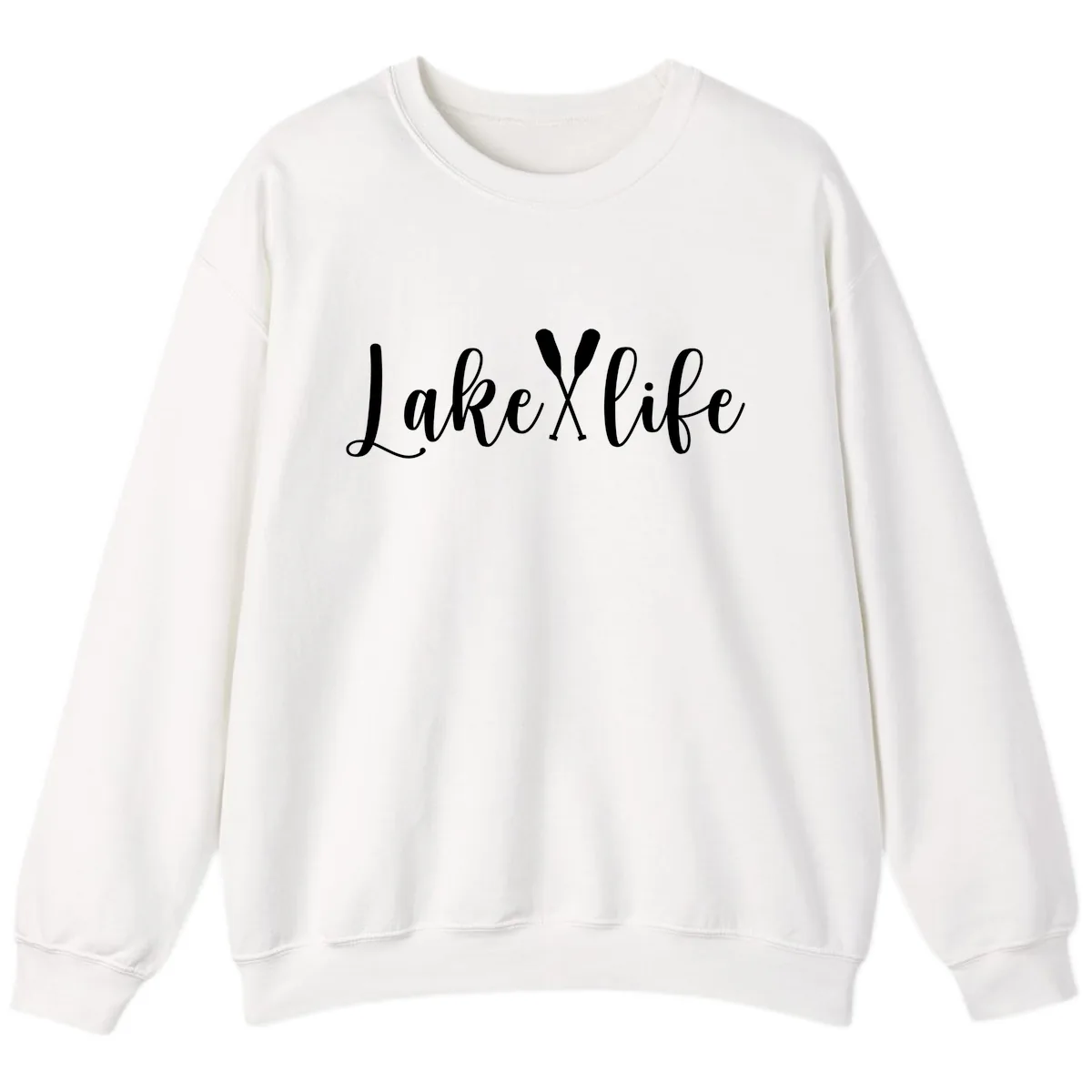 Lake Life Oar Design Sweatshirt in White