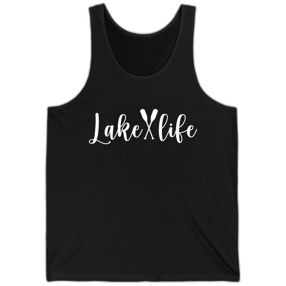 Lake Life Oar Design Tank in Black