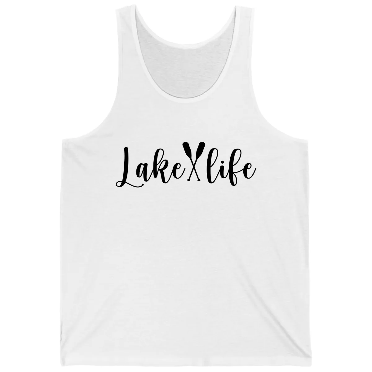 Lake Life Oar Design Tank in White