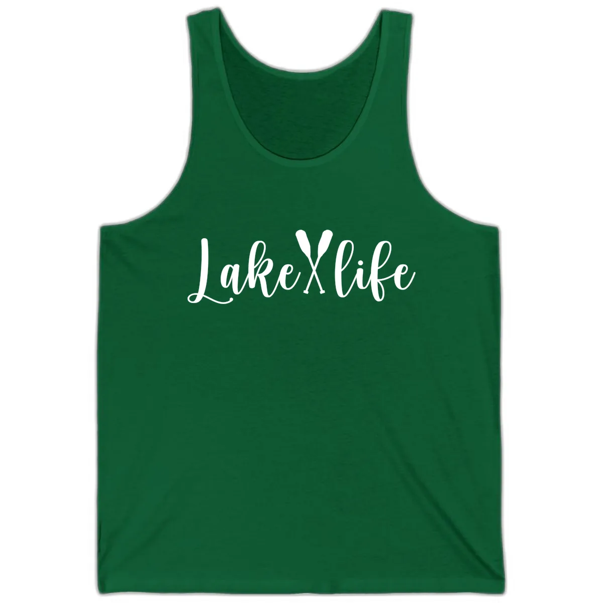 Lake Life Oar Design Tank in Kelly