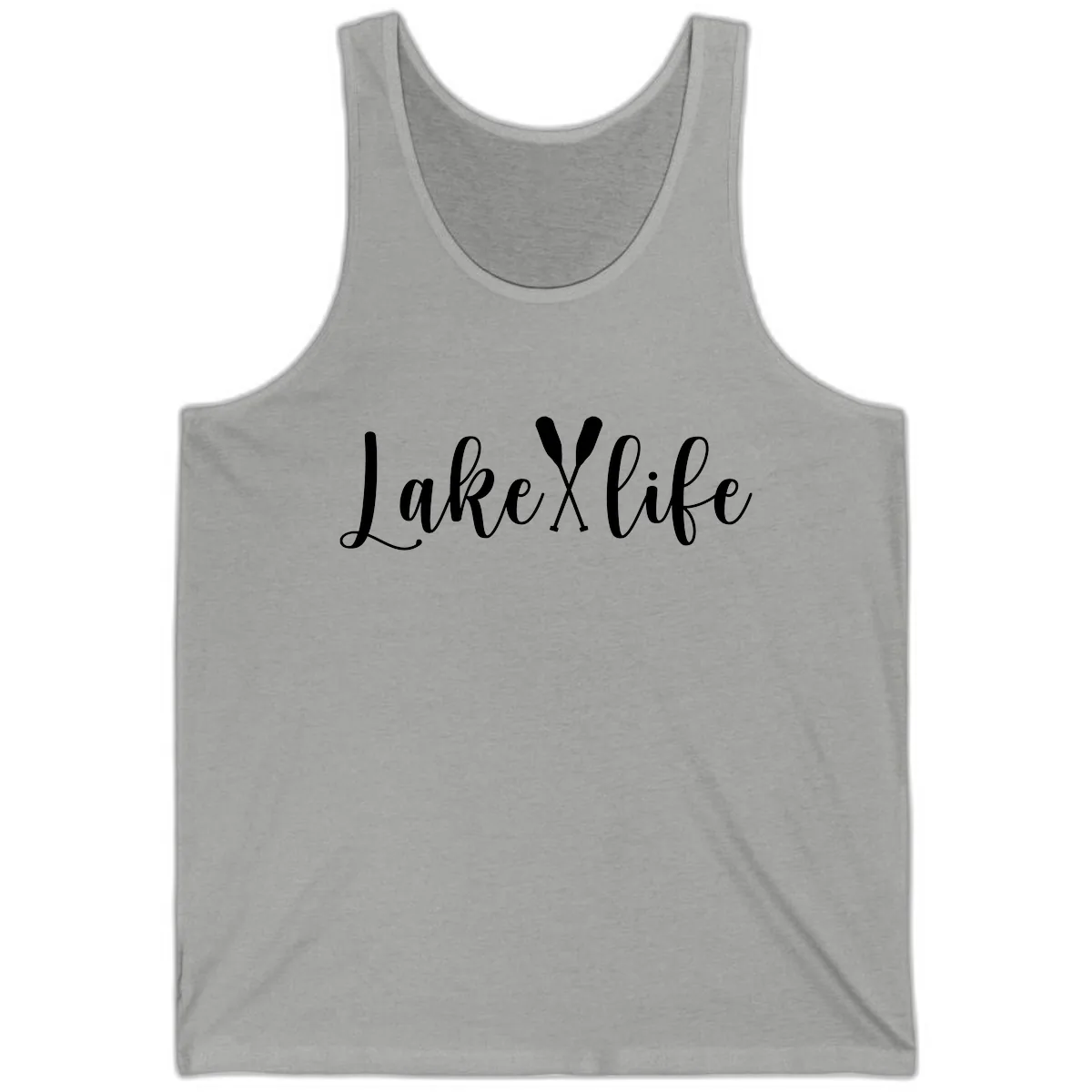 Lake Life Oar Design Tank in Athletic Heather