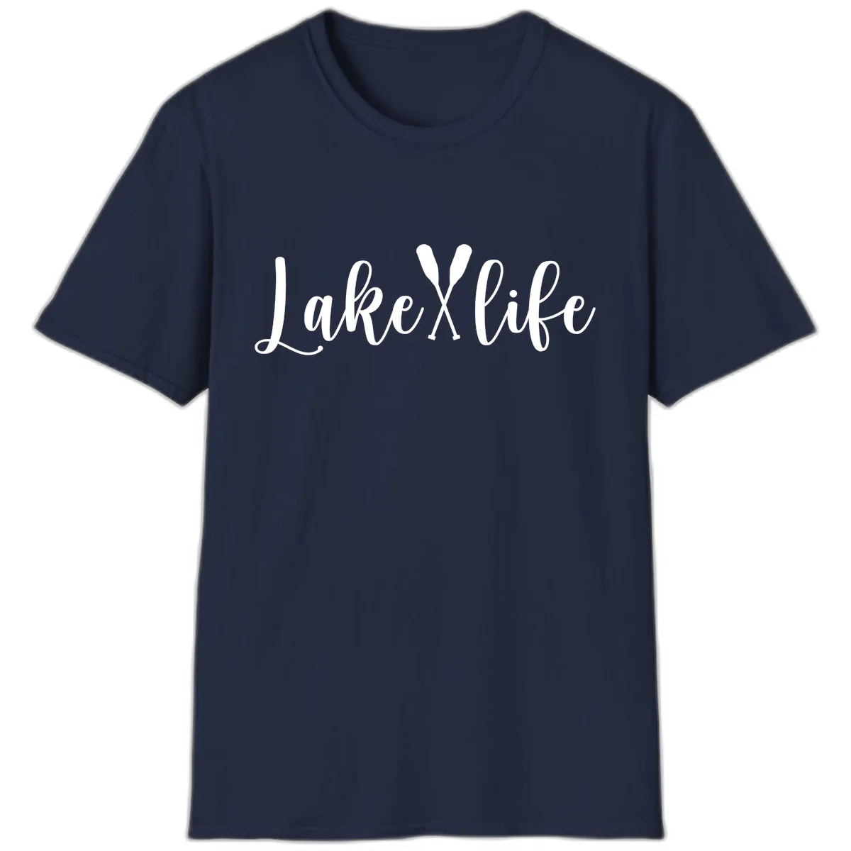Lake Life Oar Design T-Shirt in Navy