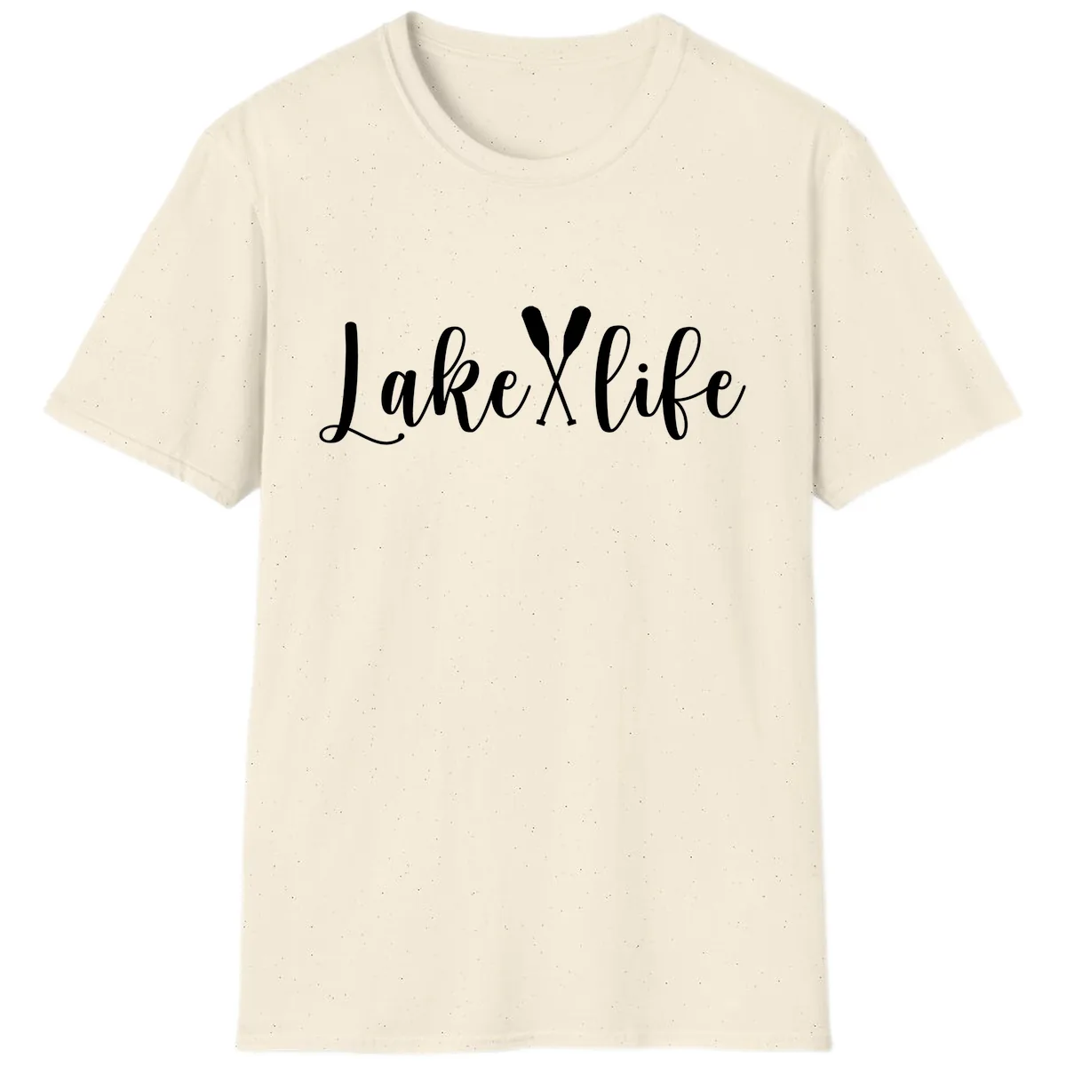Lake Life Oar Design T-Shirt in Natural