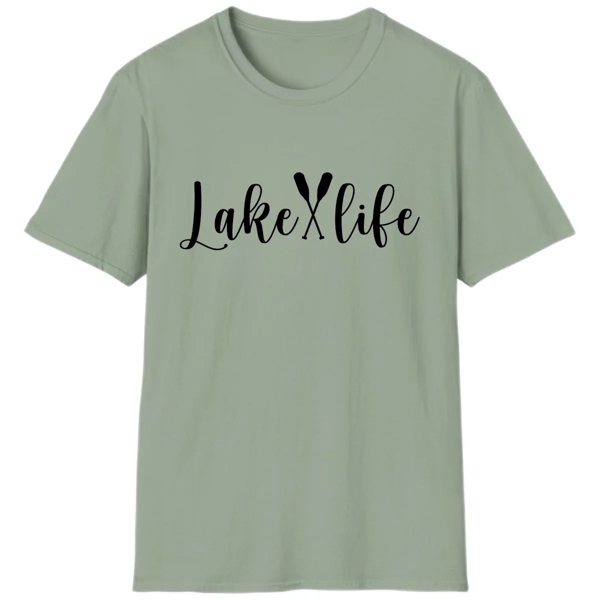 Lake Life Oar Design T-Shirt in Sage