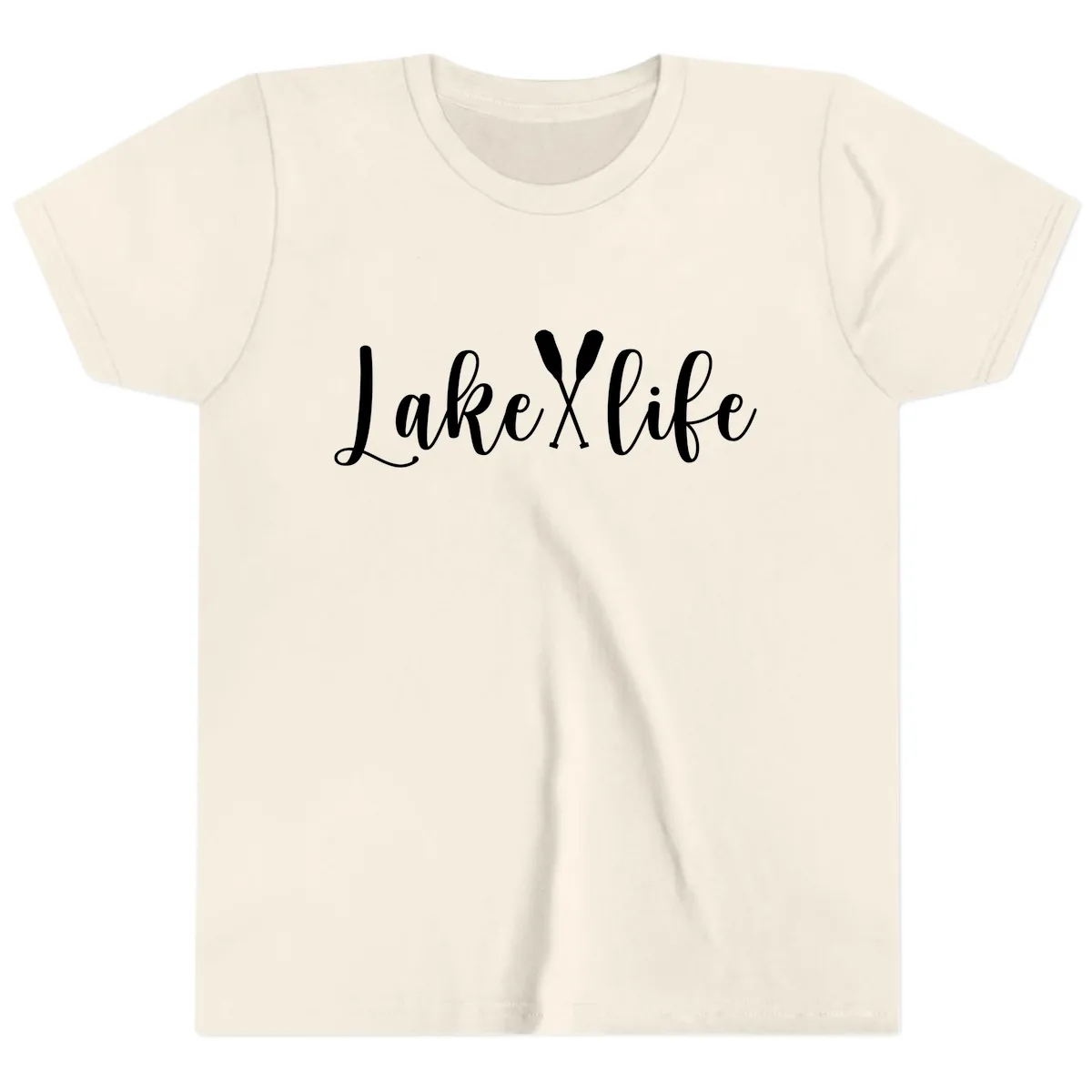 Lake Life Oar Design Youth T-Shirt in Natural