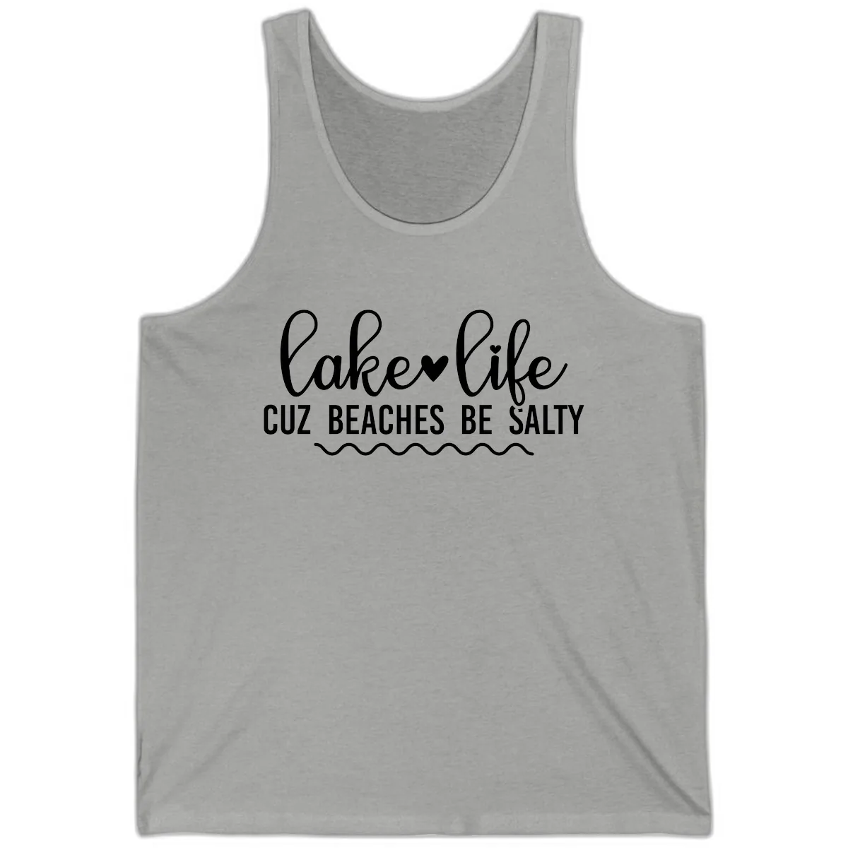 Lake Life Cuz Beaches Be Salty Tank in Athletic Heather