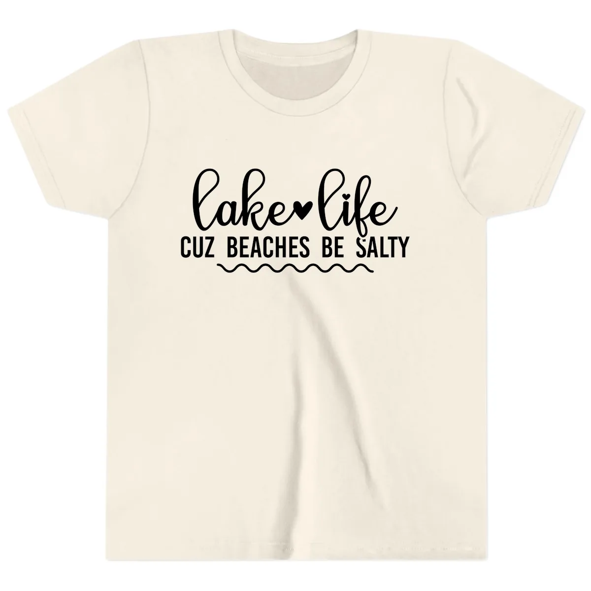Lake Life Cuz Beaches Be Salty Youth T-Shirt in Natural