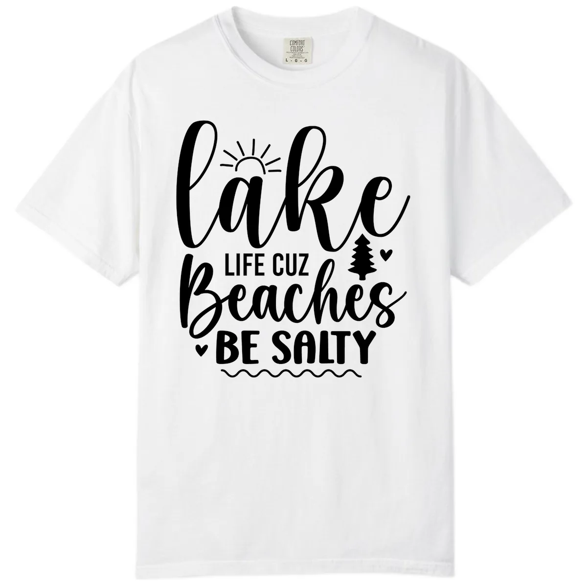 Lake Life Cuzz Beaches Be Salty Comfort Color in White