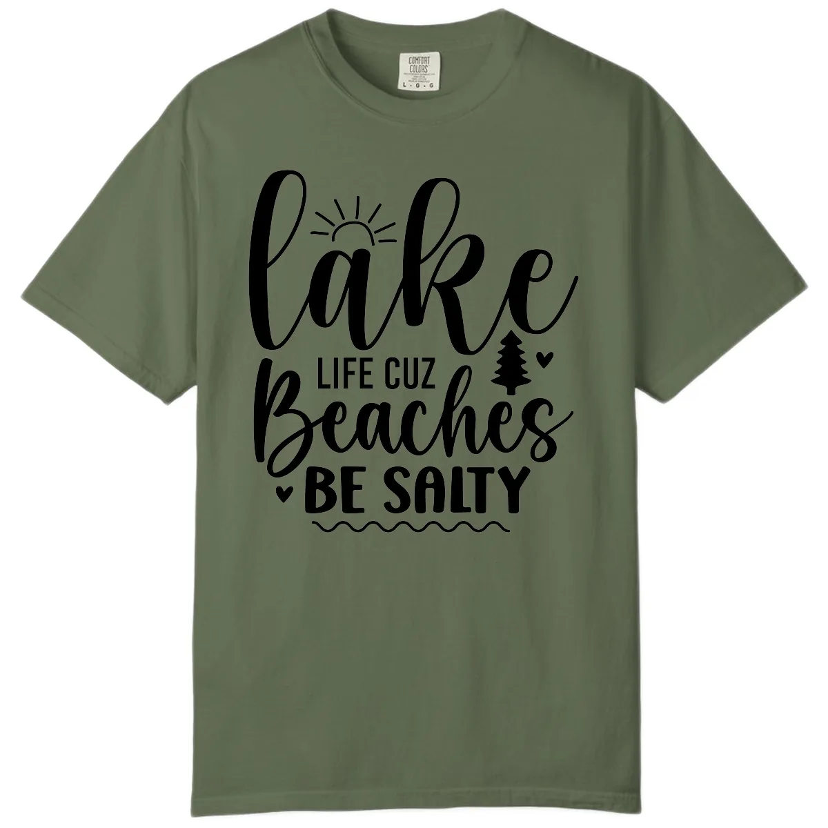 Lake Life Cuzz Beaches Be Salty Comfort Color in Sage