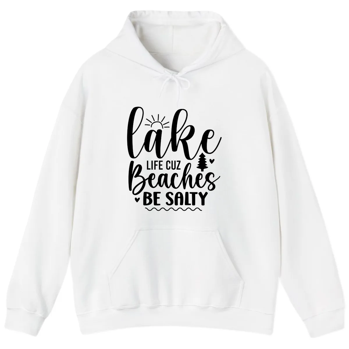 Lake Life Cuzz Beaches Be Salty Hoodie in White