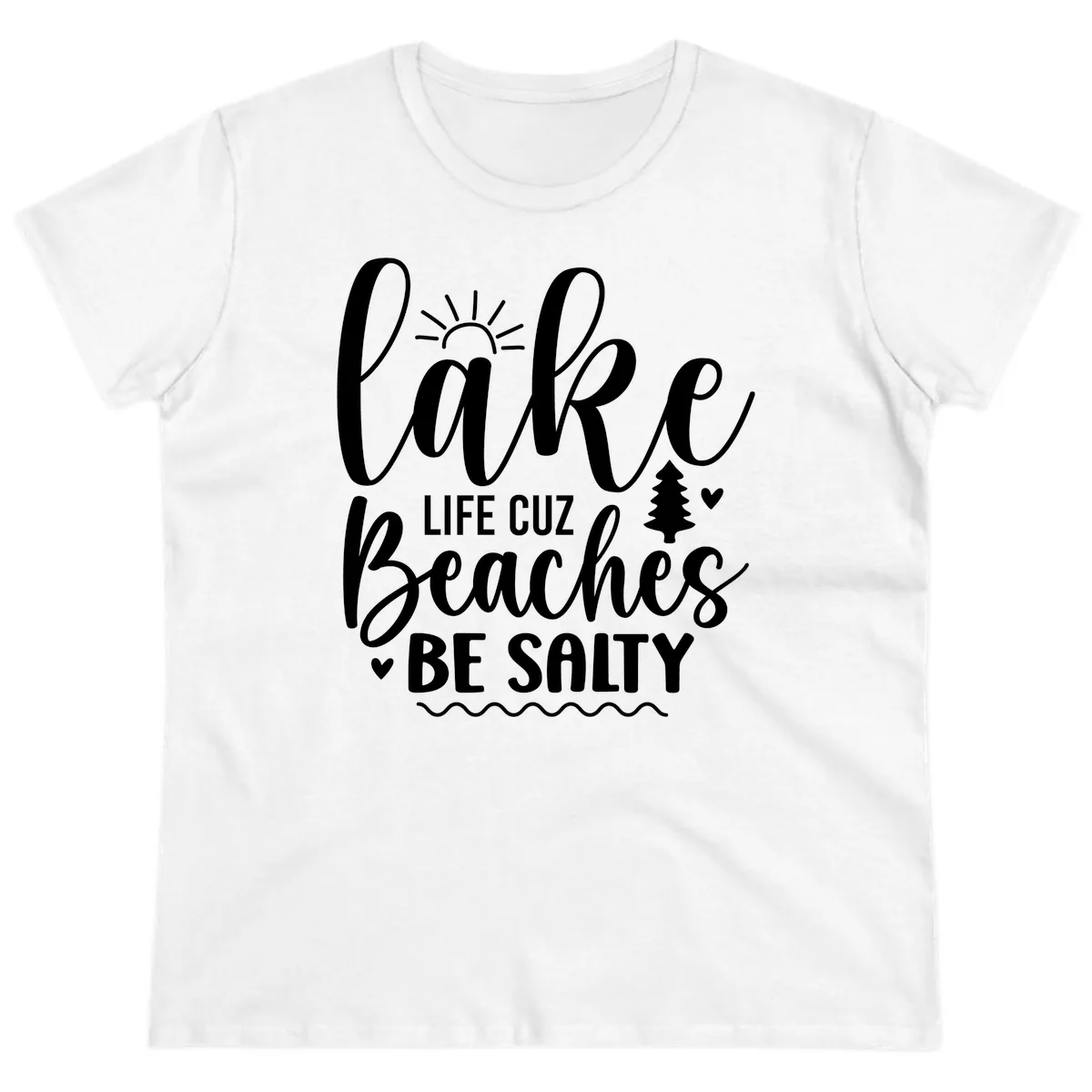 Lake Life Cuzz Beaches Be Salty Ladies Tee in White