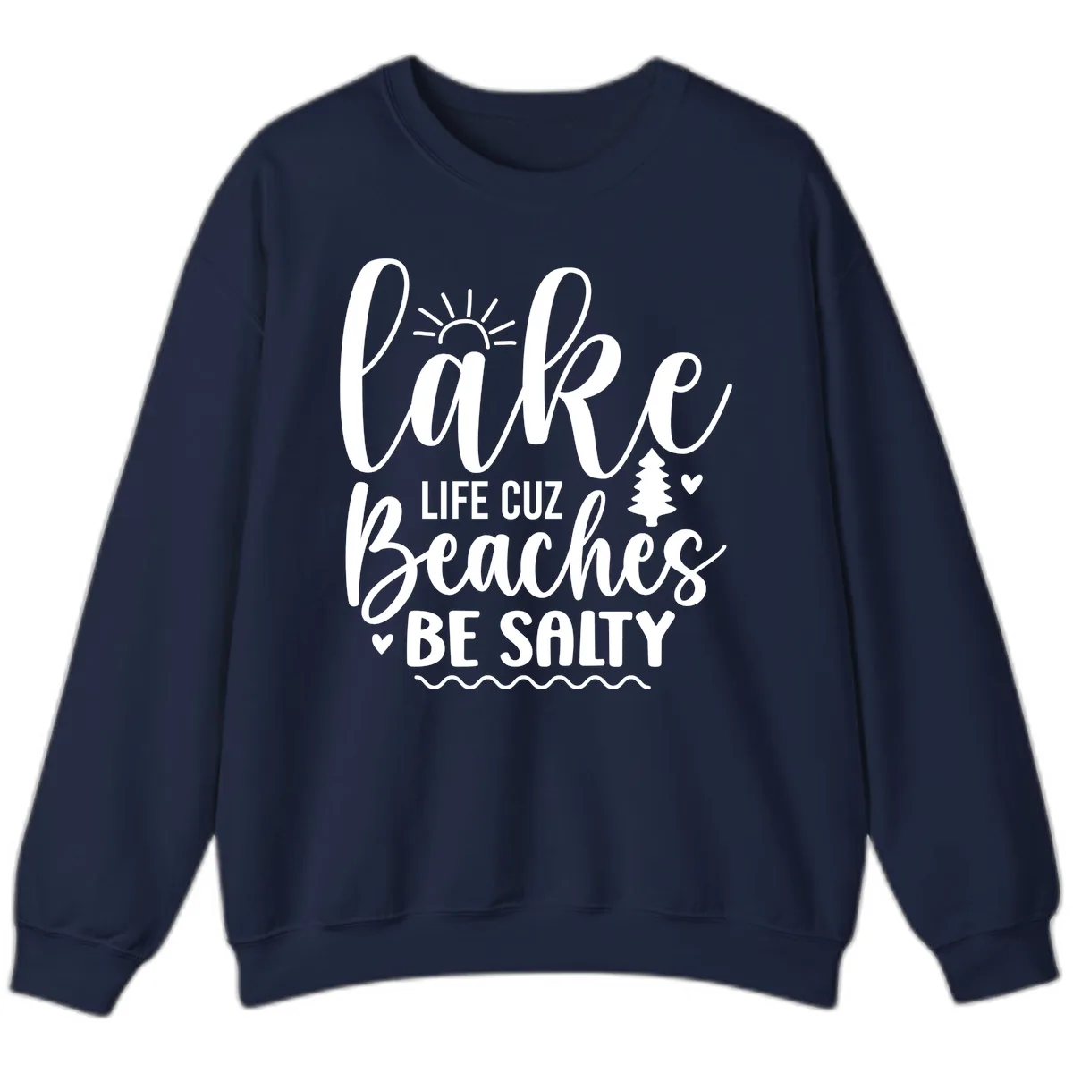 Lake Life Cuzz Beaches Be Salty Sweatshirt in Navy