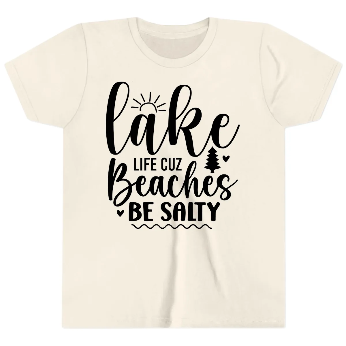 Lake Life Cuzz Beaches Be Salty Youth T-Shirt in Natural