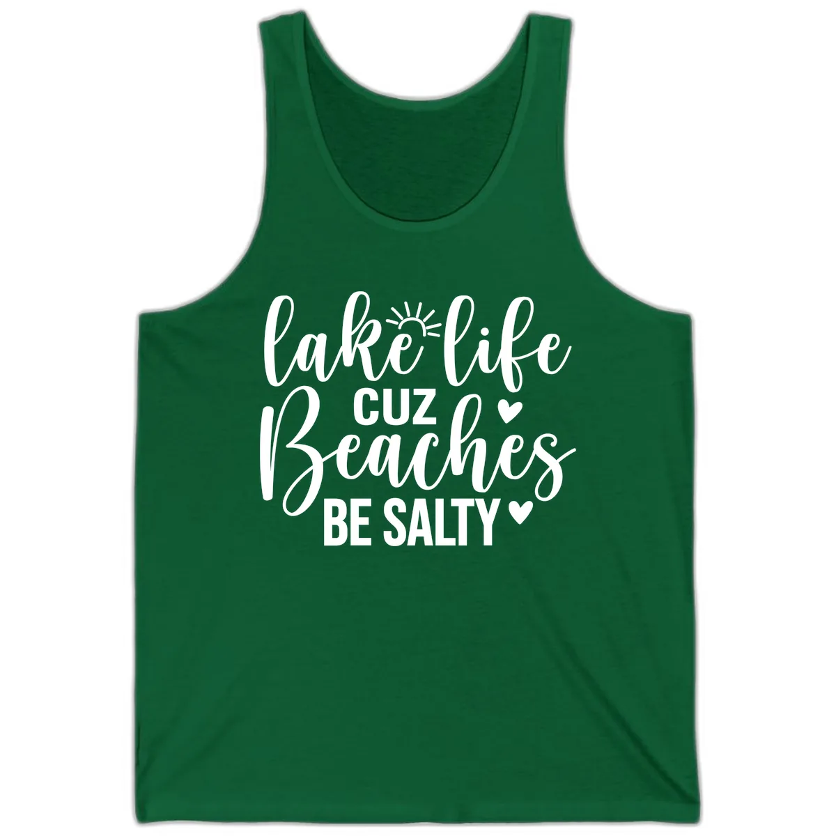Lake Life Cuz Beaches Be Salty Design Tank in Kelly