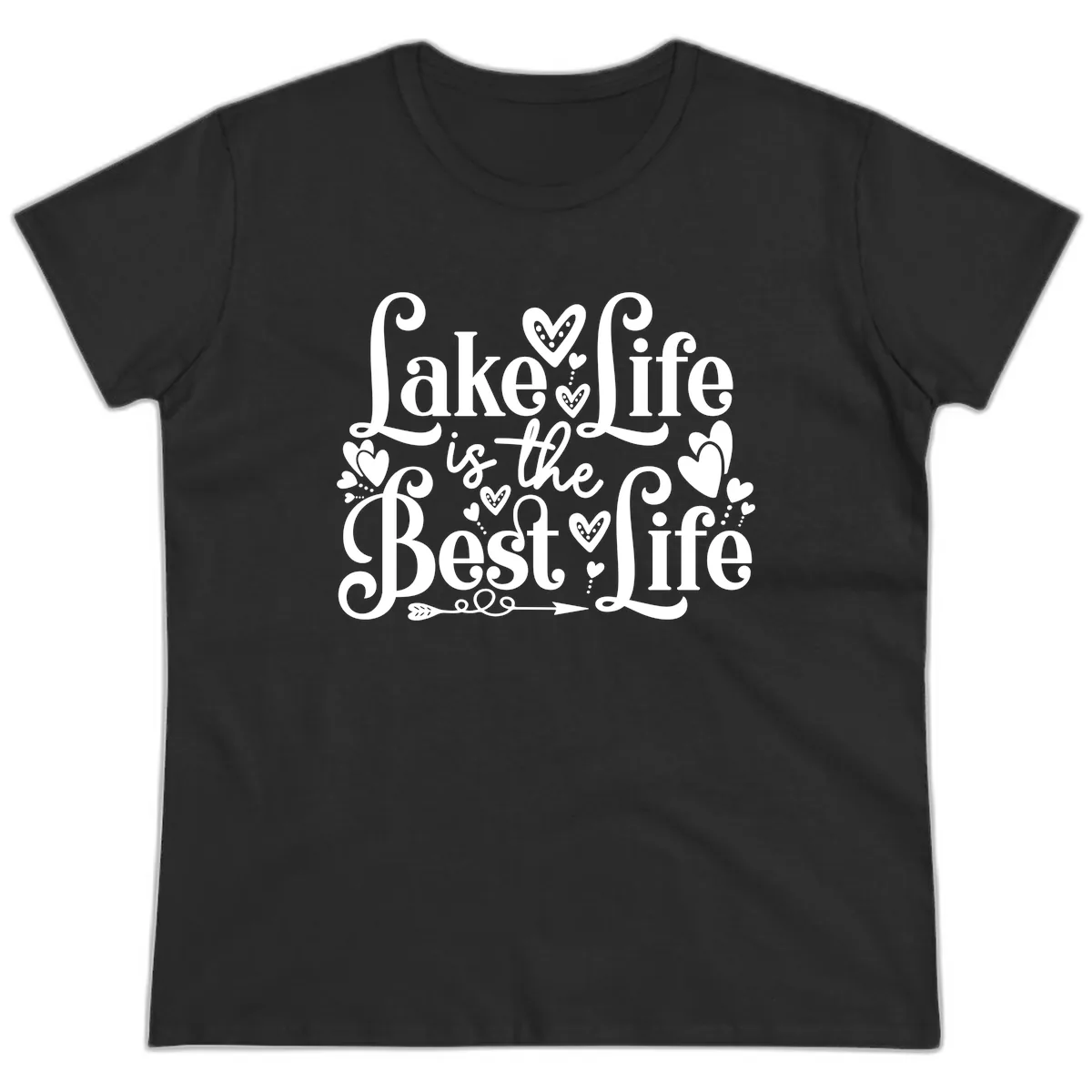 Lake Life Is The Best Life Ladies Tee in Black